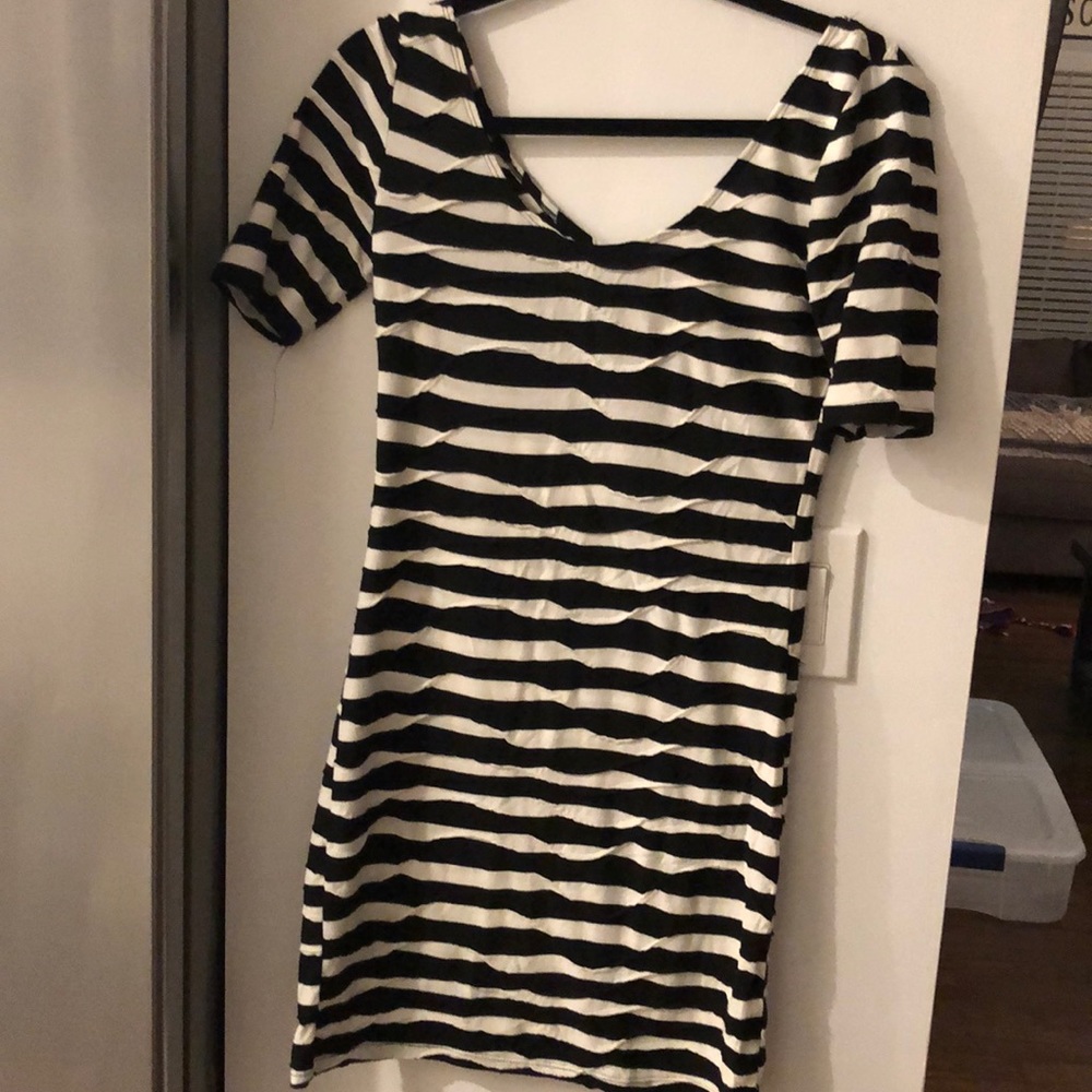 Black and White Striped Dress